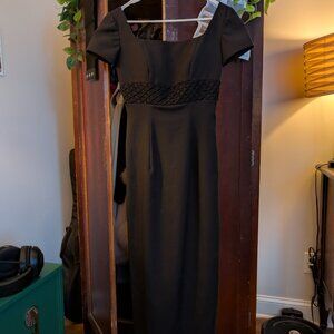 Vintage Style B2 Long Black Dress with Bra Pads